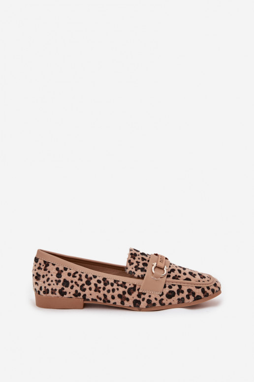 Mokassins Mokassins Feminin Mit Dekorationen Element mit Leopardenfellmuster Beige Evelora Mokassins Mokassins Feminin Mit Dekorationen Element mit Leopardenfellmuster Beige Evelora