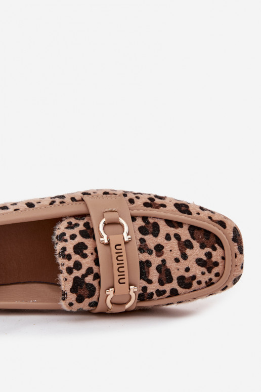 Mokassins Mokassins Feminin Mit Dekorationen Element mit Leopardenfellmuster Beige Evelora Mokassins Mokassins Feminin Mit Dekorationen Element mit Leopardenfellmuster Beige Evelora