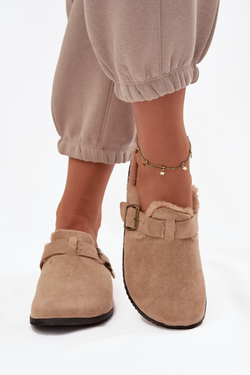 Hausschuhe Verstopfungen Feminin sich Zuarm laufen mit Fell innen mit Schnallen Beige Sylisse Hausschuhe Verstopfungen Feminin sich Zuarm laufen mit Fell innen mit Schnallen Beige Sylisse