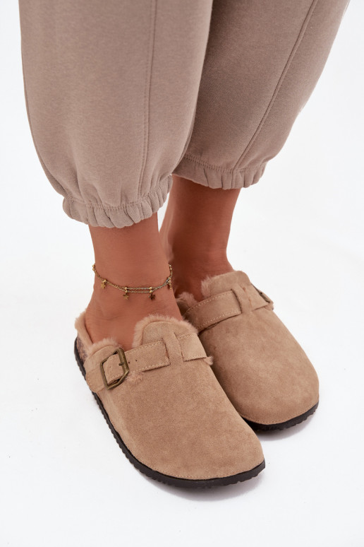 Hausschuhe Verstopfungen Feminin sich Zuarm laufen mit Fell innen mit Schnallen Beige Sylisse Hausschuhe Verstopfungen Feminin sich Zuarm laufen mit Fell innen mit Schnallen Beige Sylisse