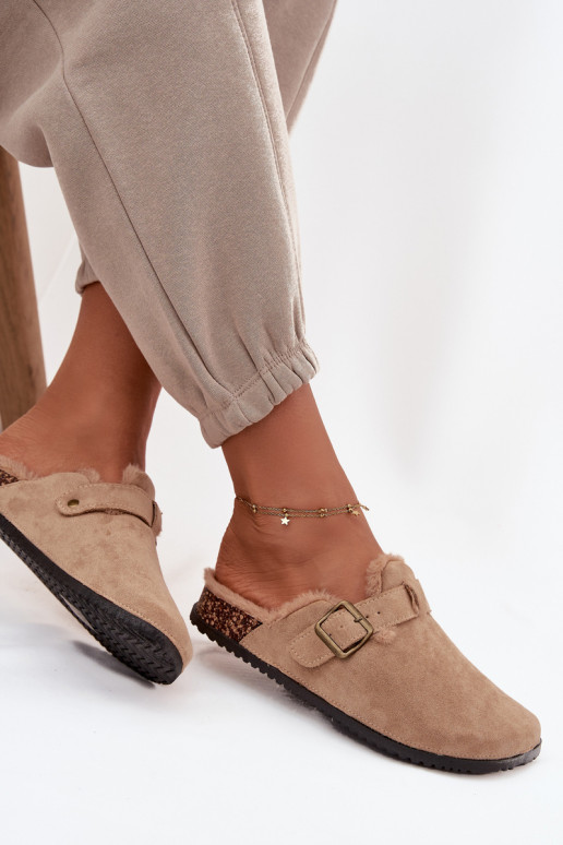 Hausschuhe Verstopfungen Feminin sich Zuarm laufen mit Fell innen mit Schnallen Beige Sylisse Hausschuhe Verstopfungen Feminin sich Zuarm laufen mit Fell innen mit Schnallen Beige Sylisse