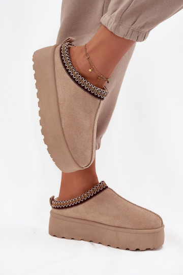 Schneestiefel Feminin Mit Dekorationen Haftem Beige Jenira
