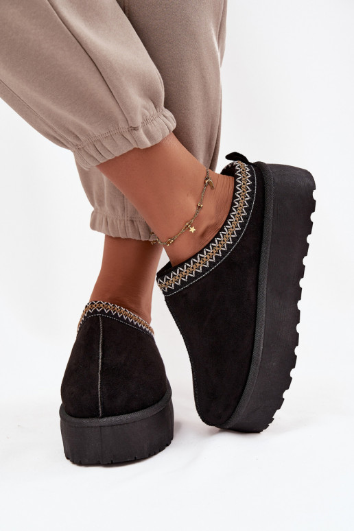 Schneestiefel Feminin Mit Dekorationen Haftem schZuarze Farbe Jenira