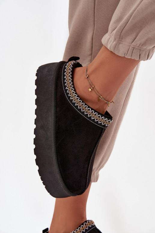 Schneestiefel Feminin Mit Dekorationen Haftem schZuarze Farbe Jenira