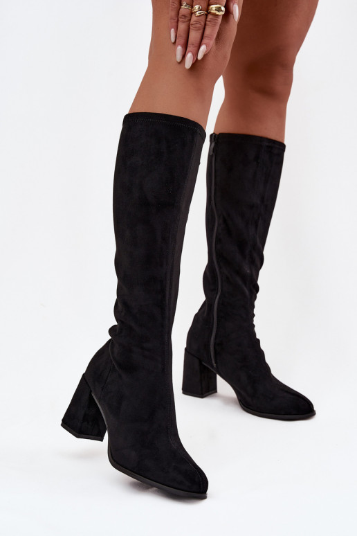 Damenstiefel mit Absätzenaus Öko-INildlederu schZuarze Farbe Yelisse Damenstiefel mit Absätzenaus Öko-INildlederu schZuarze Farbe Yelisse