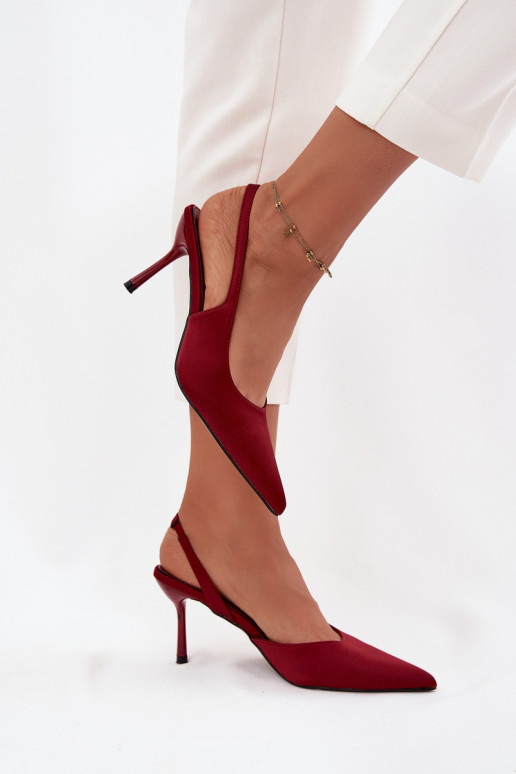 hochhackige SchuheOdkrytymi Piętami Burgund Lenira hochhackige SchuheOdkrytymi Piętami Burgund Lenira