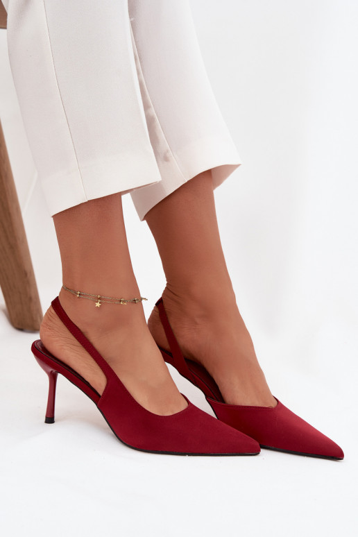 hochhackige SchuheOdkrytymi Piętami Burgund Lenira hochhackige SchuheOdkrytymi Piętami Burgund Lenira