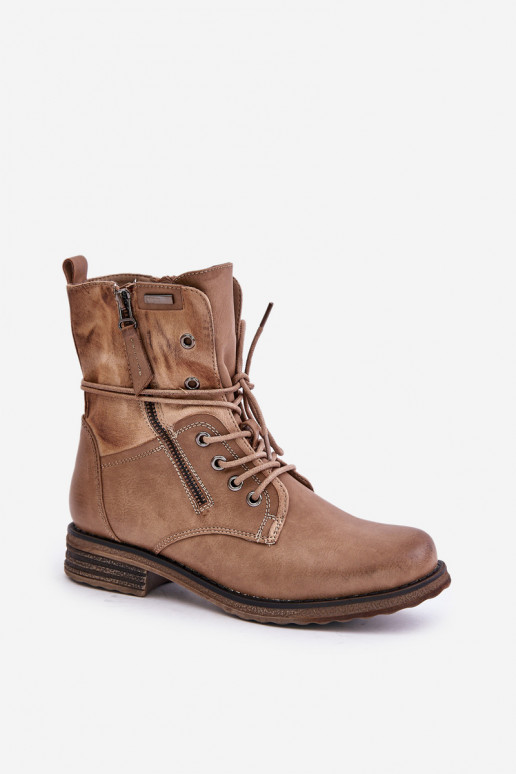 Modische massive Stiefel Beige Perfecto Modische massive Stiefel Beige Perfecto
