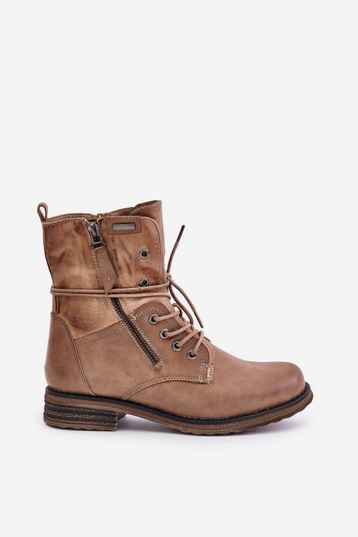 Modische massive Stiefel Beige Perfecto Modische massive Stiefel Beige Perfecto