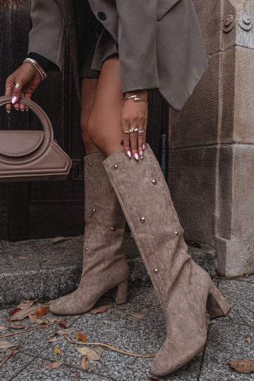INarme Stiefel mit Absätzen Mit Dekorationeni Detalami Beige Lucinda 2