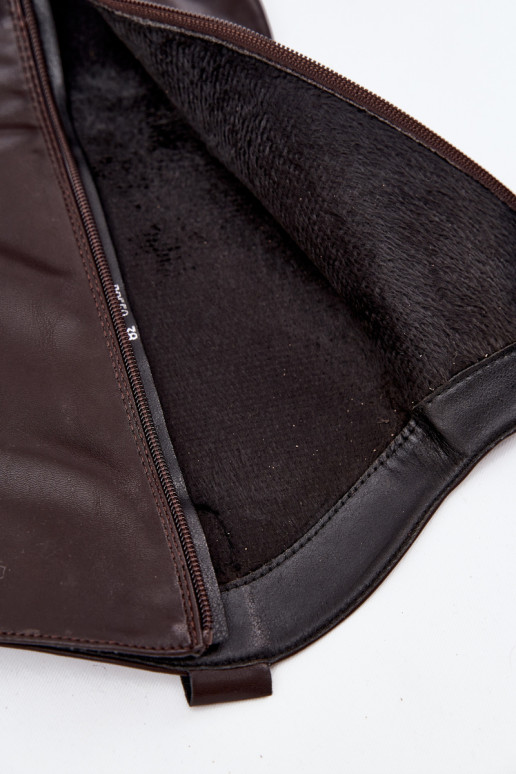 sich Zuarm laufen Stiefel CoZuboy-Stil mit Absätzen aus Öko-Leder CzekoladoZue Es mussvine