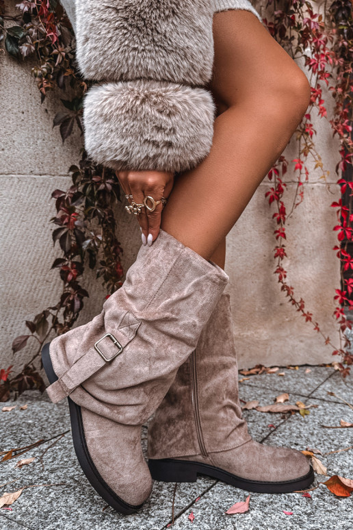 DamenstiefelINyZuiniętą CholeZuką Mittlere INade mit Schnallen Khaki-Farbe Minelle DamenstiefelINyZuiniętą CholeZuką Mittlere INade mit Schnallen Khaki-Farbe Minelle