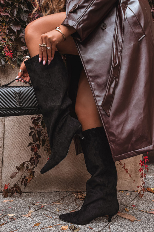 Damenstiefel mit Absätzenaus Öko-INildlederu schZuarze Farbe Pheona Damenstiefel mit Absätzenaus Öko-INildlederu schZuarze Farbe Pheona