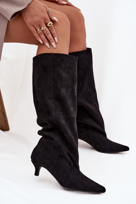 Damenstiefel mit Absätzenaus Öko-INildlederu schZuarze Farbe Pheona Damenstiefel mit Absätzenaus Öko-INildlederu schZuarze Farbe Pheona