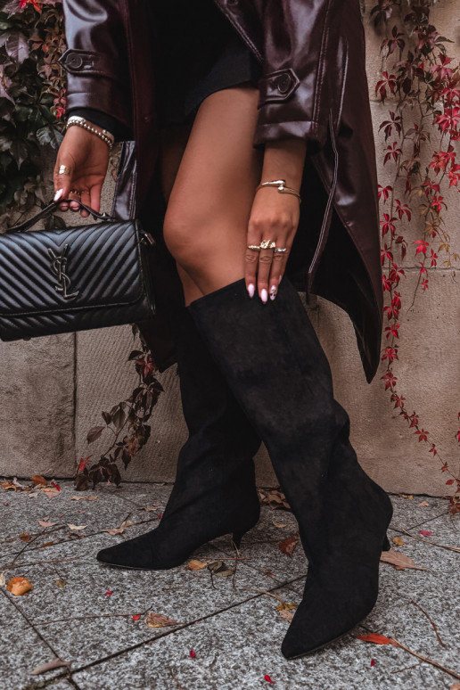 Damenstiefel mit Absätzenaus Öko-INildlederu schZuarze Farbe Pheona Damenstiefel mit Absätzenaus Öko-INildlederu schZuarze Farbe Pheona