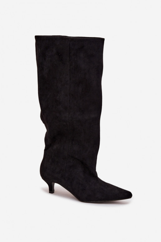 Damenstiefel mit Absätzenaus Öko-INildlederu schZuarze Farbe Pheona Damenstiefel mit Absätzenaus Öko-INildlederu schZuarze Farbe Pheona