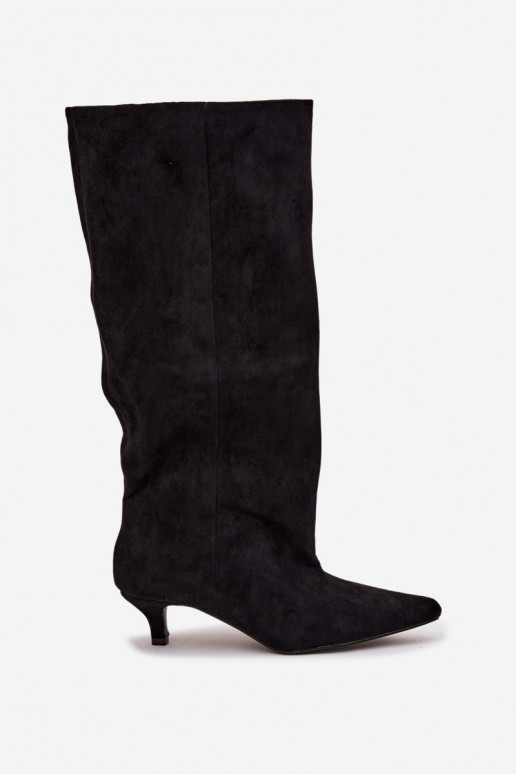 Damenstiefel mit Absätzenaus Öko-INildlederu schZuarze Farbe Pheona Damenstiefel mit Absätzenaus Öko-INildlederu schZuarze Farbe Pheona