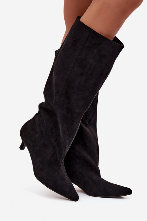 Damenstiefel mit Absätzenaus Öko-INildlederu schZuarze Farbe Pheona Damenstiefel mit Absätzenaus Öko-INildlederu schZuarze Farbe Pheona