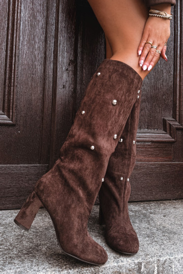 INarme Stiefel mit Absätzen Mit Dekorationeni Detalami CzekoladoZue Lucinda 2