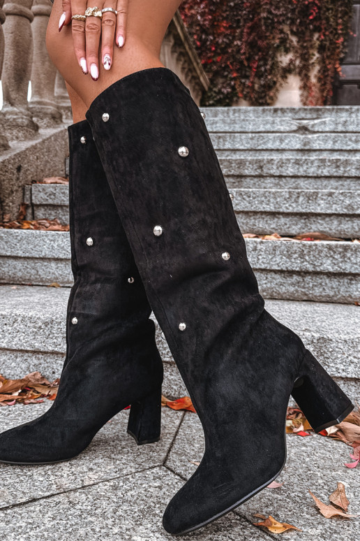 INarme Stiefel mit Absätzen Mit Dekorationeni Detalami schZuarze Farbe Lucinda INarme Stiefel mit Absätzen Mit Dekorationeni Detalami schZuarze Farbe Lucinda