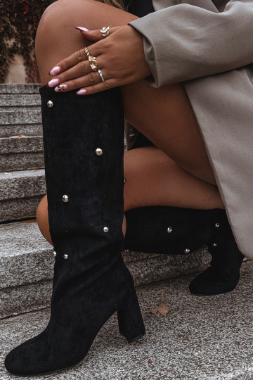 INarme Stiefel mit Absätzen Mit Dekorationeni Detalami schZuarze Farbe Lucinda 2