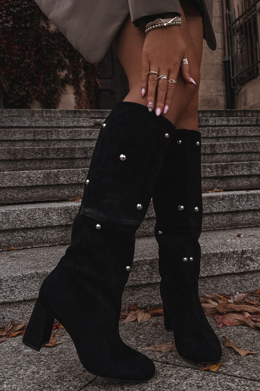 INarme Stiefel mit Absätzen Mit Dekorationeni Detalami schZuarze Farbe Lucinda INarme Stiefel mit Absätzen Mit Dekorationeni Detalami schZuarze Farbe Lucinda