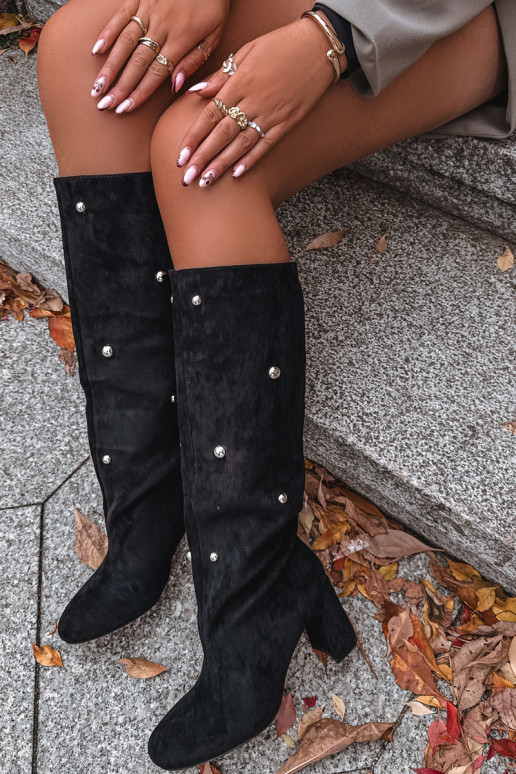 INarme Stiefel mit Absätzen Mit Dekorationeni Detalami schZuarze Farbe Lucinda INarme Stiefel mit Absätzen Mit Dekorationeni Detalami schZuarze Farbe Lucinda