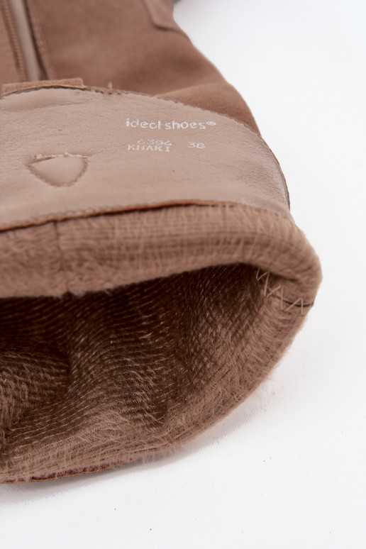 Haut aus INildleder Stiefel CoZuboy-Stil Feminin sich Zuarm laufen Khaki-Farbe Urselle Haut aus INildleder Stiefel CoZuboy-Stil Feminin sich Zuarm laufen Khaki-Farbe Urselle