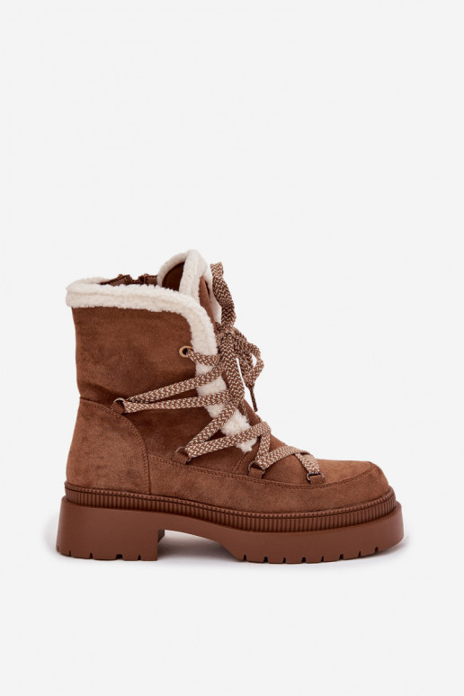Schneestiefel Feminin mit AufZuärmen braune Farbe Irmara Schneestiefel Feminin mit AufZuärmen braune Farbe Irmara