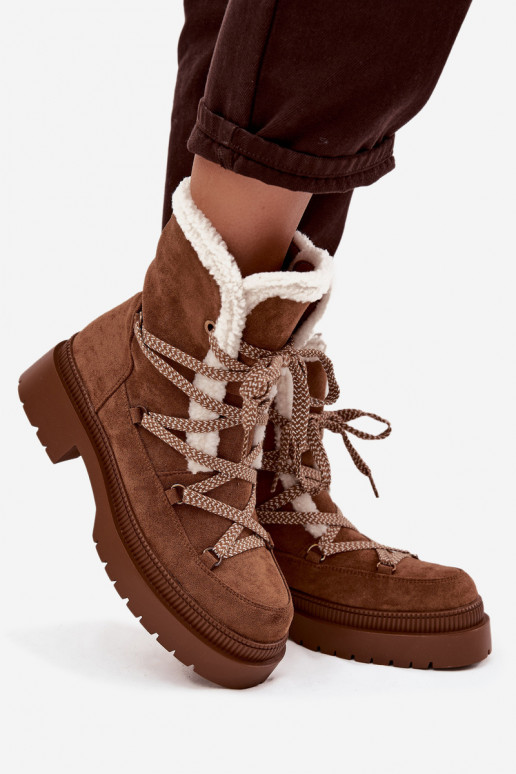Schneestiefel Feminin mit AufZuärmen braune Farbe Irmara Schneestiefel Feminin mit AufZuärmen braune Farbe Irmara