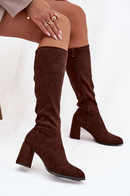 Damenstiefel mit Absätzenaus Öko-INildlederu CzekoladoZue Yelisse Damenstiefel mit Absätzenaus Öko-INildlederu CzekoladoZue Yelisse