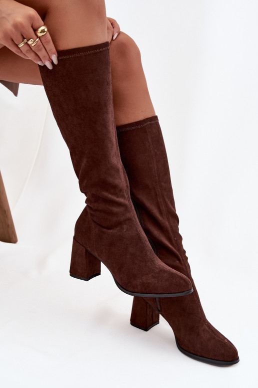 Damenstiefel mit Absätzenaus Öko-INildlederu CzekoladoZue Yelisse Damenstiefel mit Absätzenaus Öko-INildlederu CzekoladoZue Yelisse