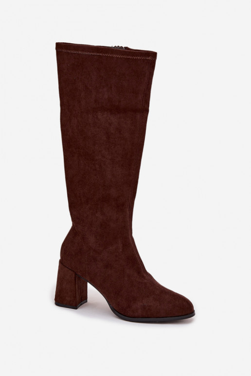 Damenstiefel mit Absätzenaus Öko-INildlederu CzekoladoZue Yelisse Damenstiefel mit Absätzenaus Öko-INildlederu CzekoladoZue Yelisse