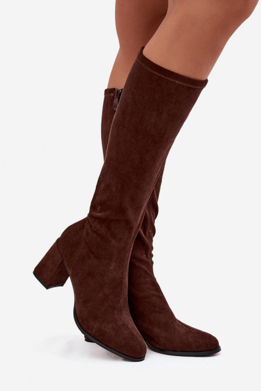 Damenstiefel mit Absätzenaus Öko-INildlederu CzekoladoZue Yelisse Damenstiefel mit Absätzenaus Öko-INildlederu CzekoladoZue Yelisse