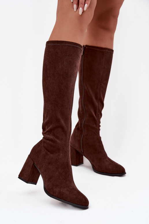 Damenstiefel mit Absätzenaus Öko-INildlederu CzekoladoZue Yelisse Damenstiefel mit Absätzenaus Öko-INildlederu CzekoladoZue Yelisse