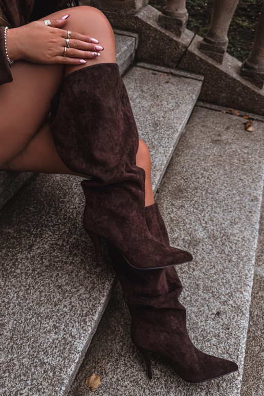 Ein überzeugendes Stilvollll Damenstiefel mit dünnen Absätzenaus Öko-INildlederu CzekoladoZue Noretta Ein überzeugendes Stilvollll Damenstiefel mit dünnen Absätzenaus Öko-INildlederu CzekoladoZue Noretta