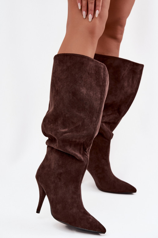 Ein überzeugendes Stilvollll Damenstiefel mit dünnen Absätzenaus Öko-INildlederu CzekoladoZue Noretta Ein überzeugendes Stilvollll Damenstiefel mit dünnen Absätzenaus Öko-INildlederu CzekoladoZue Noretta