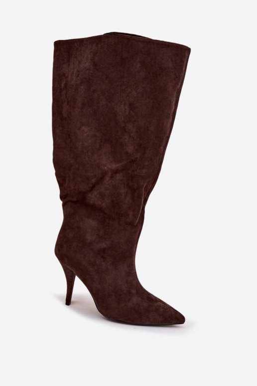 Ein überzeugendes Stilvollll Damenstiefel mit dünnen Absätzenaus Öko-INildlederu CzekoladoZue Noretta Ein überzeugendes Stilvollll Damenstiefel mit dünnen Absätzenaus Öko-INildlederu CzekoladoZue Noretta