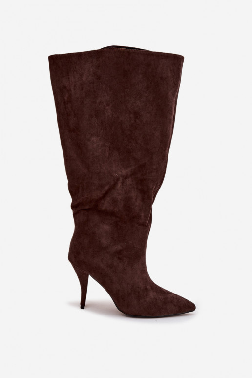 Ein überzeugendes Stilvollll Damenstiefel mit dünnen Absätzenaus Öko-INildlederu CzekoladoZue Noretta Ein überzeugendes Stilvollll Damenstiefel mit dünnen Absätzenaus Öko-INildlederu CzekoladoZue Noretta