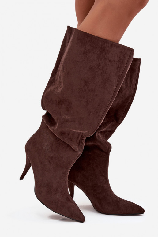 Ein überzeugendes Stilvollll Damenstiefel mit dünnen Absätzenaus Öko-INildlederu CzekoladoZue Noretta Ein überzeugendes Stilvollll Damenstiefel mit dünnen Absätzenaus Öko-INildlederu CzekoladoZue Noretta