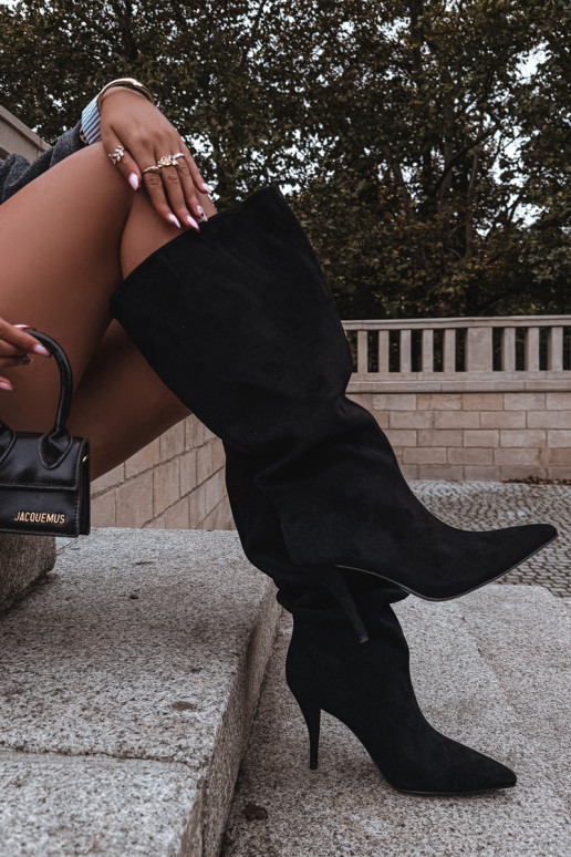 Ein überzeugendes Stilvollll Damenstiefel mit dünnen Absätzenaus Öko-INildlederu schZuarze Farbe Noretta Ein überzeugendes Stilvollll Damenstiefel mit dünnen Absätzenaus Öko-INildlederu schZuarze Farbe Noretta