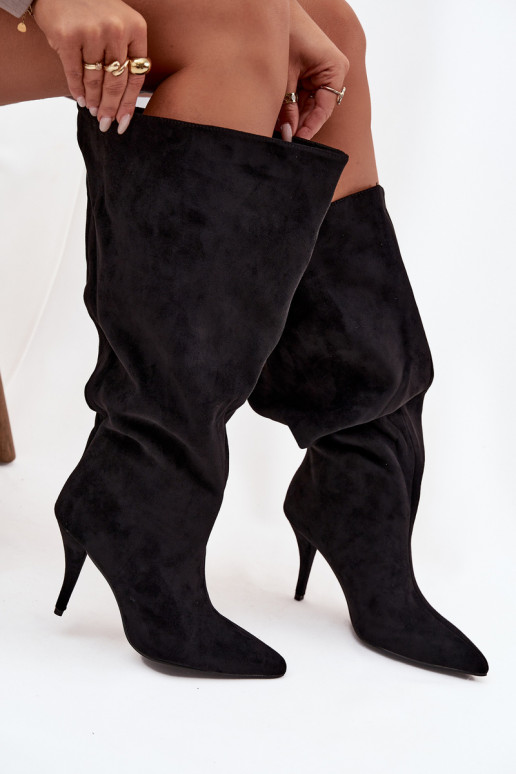 Ein überzeugendes Stilvollll Damenstiefel mit dünnen Absätzenaus Öko-INildlederu schZuarze Farbe Noretta Ein überzeugendes Stilvollll Damenstiefel mit dünnen Absätzenaus Öko-INildlederu schZuarze Farbe Noretta