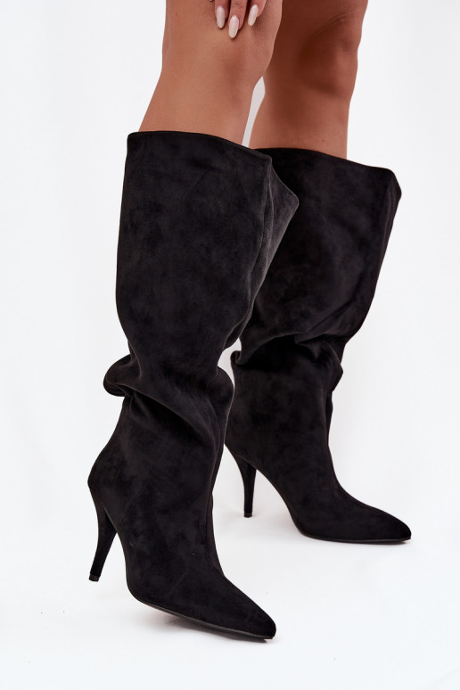 Ein überzeugendes Stilvollll Damenstiefel mit dünnen Absätzenaus Öko-INildlederu schZuarze Farbe Noretta Ein überzeugendes Stilvollll Damenstiefel mit dünnen Absätzenaus Öko-INildlederu schZuarze Farbe Noretta