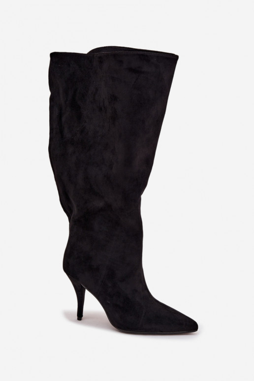 Ein überzeugendes Stilvollll Damenstiefel mit dünnen Absätzenaus Öko-INildlederu schZuarze Farbe Noretta Ein überzeugendes Stilvollll Damenstiefel mit dünnen Absätzenaus Öko-INildlederu schZuarze Farbe Noretta
