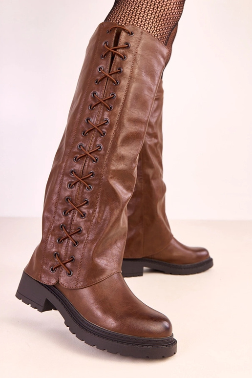 Braune Overknees mit abnehmbarem... Braune Overknees mit abnehmbarem...