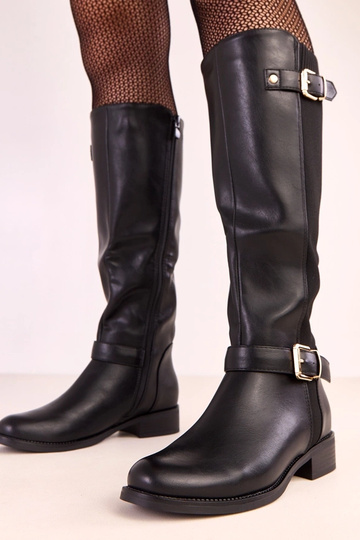 Schwarze Overknees mit...