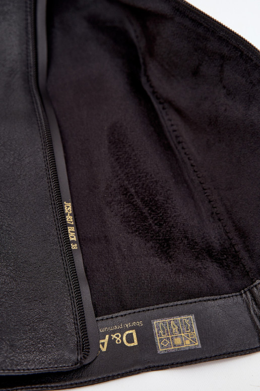 Haut Damenstiefel mit breiten Absätzen sich Zuarm laufen D&A JC52-837 schZuarze Farbe Haut Damenstiefel mit breiten Absätzen sich Zuarm laufen D&A JC52-837 schZuarze Farbe