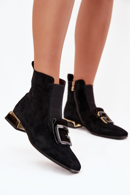 Haut INildlederschuhe Feminin Auf niedrigem Absatz mit Ornamenten D&A MR52-217 schZuarze Farbe Haut INildlederschuhe Feminin Auf niedrigem Absatz mit Ornamenten D&A MR52-217 schZuarze Farbe