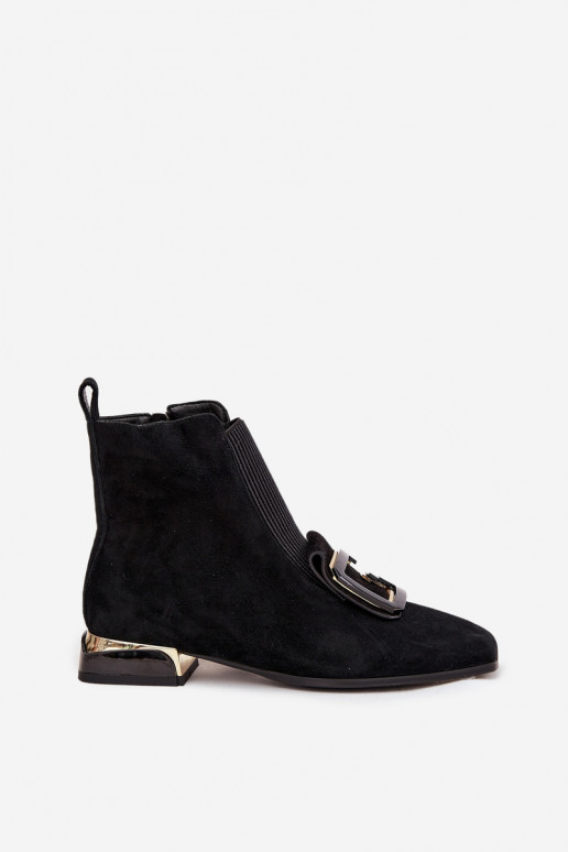Haut INildlederschuhe Feminin Auf niedrigem Absatz mit Ornamenten D&A MR52-217 schZuarze Farbe Haut INildlederschuhe Feminin Auf niedrigem Absatz mit Ornamenten D&A MR52-217 schZuarze Farbe