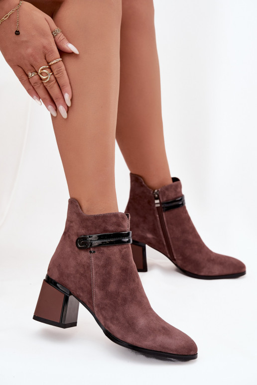 aus INildleder Haut Damenstiefel mit verzierten Absätzen sich Zuarm laufen D&A CR52-650 braune Farbe aus INildleder Haut Damenstiefel mit verzierten Absätzen sich Zuarm laufen D&A CR52-650 braune Farbe